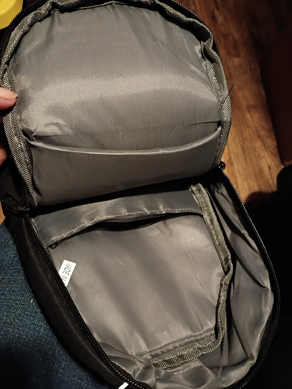 Black Men's Sling Backpack with Reflective Accent